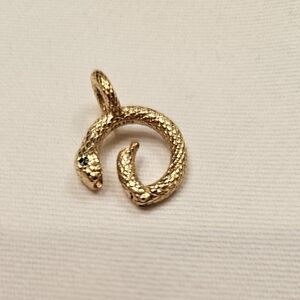 Awe Inspired Yellow Gold Vermeil Snake Pendant and Charm Holder